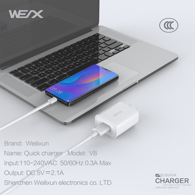 WX -V8 포트 벽 충전기, USB 충전기
