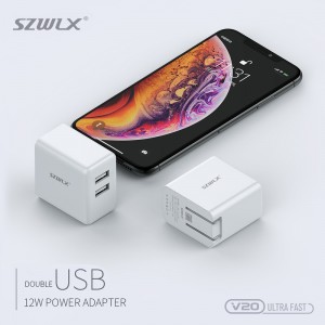 WEX V20 쌍 USB 벽장 충전기, 폴더 플러그인, 아이폰x /8 /7 /6s /plus, iPad Air 2 /Mini 3, 갤럭시S7 /S6 /S6 Edge, 주 5 및 더 많은 흰색