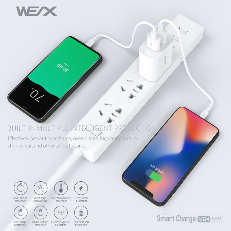 WEX V24 벽장 충전기, USB 충전기, 빠른 충전기, 더블 포트 충전기